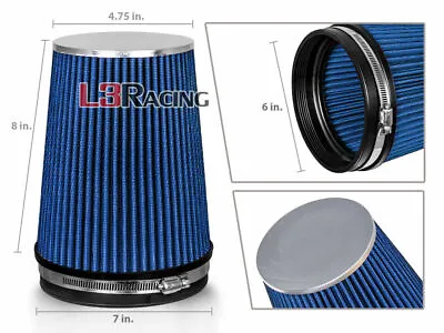 BLUE 6 Inches 6  152mm Inlet Cold Air Intake Long TRUCK Filter For Mazda & Ford • $21.59