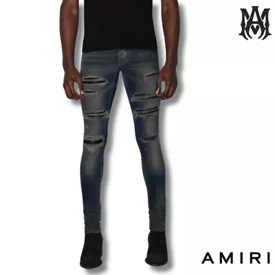 Luxury CHEMIST LEATHER STARS JEAN Redefined: AMIRI's Exquisite Denim Collection • $196.89