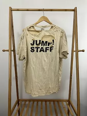 VTG Jump Staff Thrashed Distressed Worn WIP Work Short Sleeve T-Shirt XL • $24.95