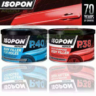 U-POL ISOPON P38 P40 Car Metal Bodywork Fibreglass Body Filler Repair Twin Pack • £15.25