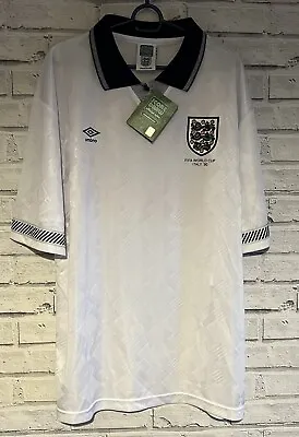£29.99 • Buy England World Cup Italia 90 Shirt - XL - Retro Score Draw Umbro & 19 - BNWT