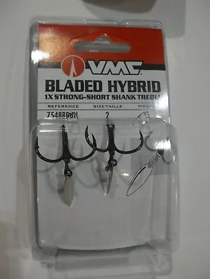 VMC Bladed Hybrid 1x Strong Short Shank Treble Hooks 2 Per Pack Choose Your Size • $5.99