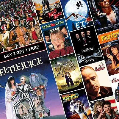 Classic Retro Vintage Movie Posters A3 A4 A5 HD Prints Wall Art 80s 90s Film • £7.99