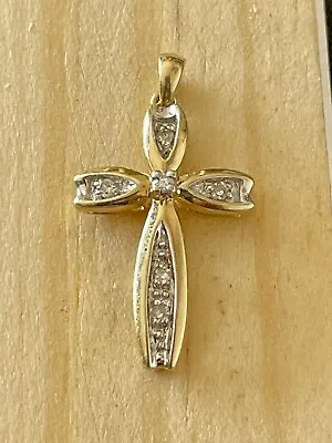 Alwand Vahan 14KT Gold 0.06CTW Diamond  Cross Pendant (C29) • $199