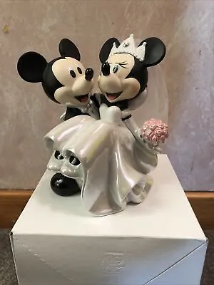 £89.50 • Buy Wedding Minnie In Gown Tuxedo Mickey Rare Disney Collectible Porcelain ❤️🖤❤️