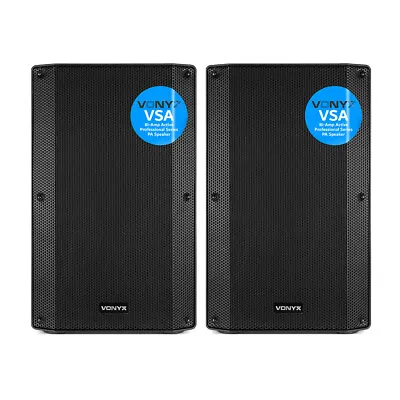 VSA12 Pair Active PA Speakers Bi-Amplified 12  1600w 2-Way DJ Stage Sound System • £409