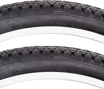 Sunlite CST241 Beach Cruiser Hybrid Street Black Bike Tire Pair 26 X 2.125 • $39.99