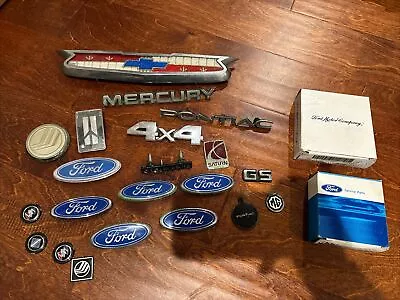 Random Vintage Car And Truck Trunk Emblems Lot And Random Car Parts *READ* • $6.50