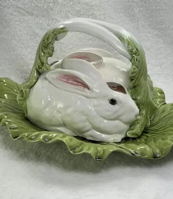 1930 Majolica Portuguese Bunnies Centerpiece • $495.95