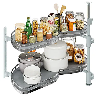 2 Tier Swing Tray Left Blind Corner Kitchen Cabinet Pull Out Organizer For 36  • $105.28