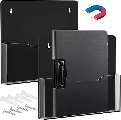 2x Acrylic Wall File Holder Magnetic Organizer Wall Mount  Hanging Organizer • $24.36