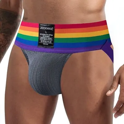 JOCKMAIL Men's Jock Strap Athletic Supporter Thong Briefs Underwear Underpants # • £9