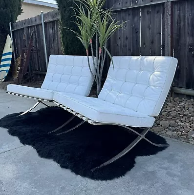 2 Knoll Style Modern Barcelona Chair Mies Van Der Rohe By ROVE CONCEPTS Leather • $395