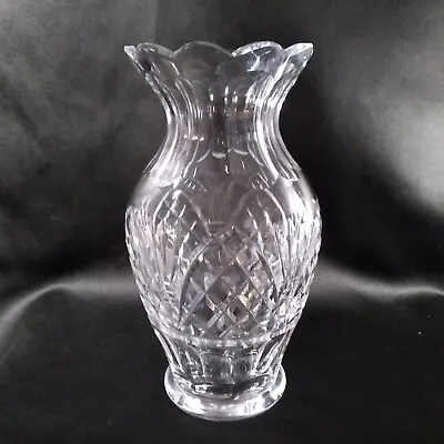 Waterford Clear Crystal Floral Bouquet Vase Diamond Arches And Fan Cuts Notched • $80