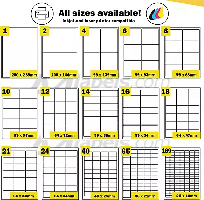 £174.95 • Buy Labels Self Adhesive Sticky A4 Address Stickers Sheets For Inkjet Laser Printers