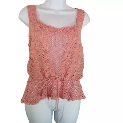 Vtg Y2k Moda International Victorias Secret Crochet Tank Top L • $36.99