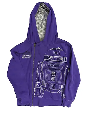 Star Wars Galaxy Edge Sweater Youth Size L Purple  Zip Up R2D2 Astromech Droids • $19.99