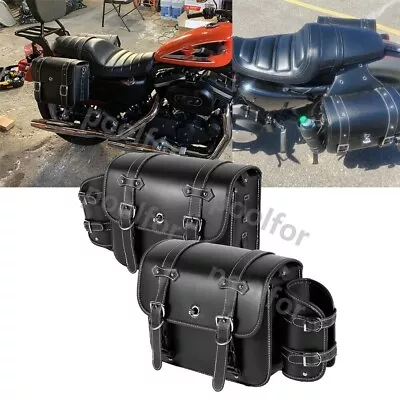 Pair Motorcycle Saddle Bags Saddlebag Luggage Bag For Harley Sportster Softail • $105.49