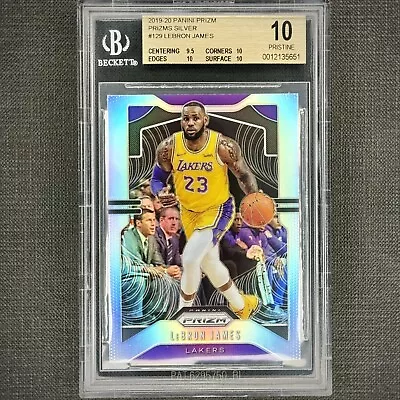 LeBron James 2019-20 Panini Prizm Silver BGS 10 PRISTINE #129 Los Angeles Lakers • $299.99