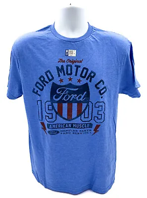 Ford T-Shirt - Blue W/ 1903 Ford Motor Co American Muscle Parts & Service Script • $17.99