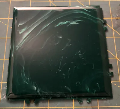 Nos 1 Piece Pittsburgh Interlock Vtg Plastic Tile Dark Green Marble 4 1/4” • $7.49