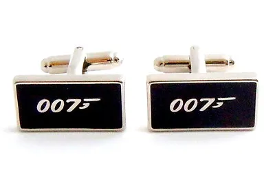 £5.97 • Buy Men's James Bond 007 Secret Agent Black Pair Cuff Links Dad Brother Gift Bag 