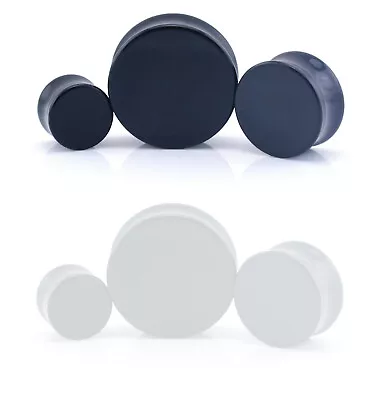 £2.99 • Buy EAR PLUG ACRYLIC STRETCHING TUNNEL Earlets Gauges 6mm - 30mm Black Or White 