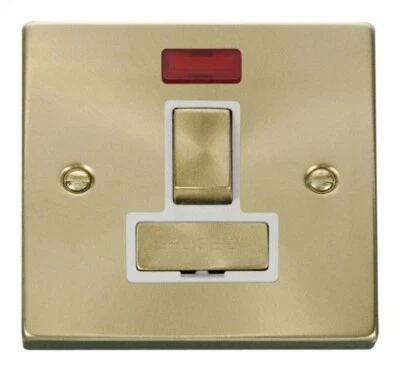 £6.50 • Buy CLICK DECO SATIN BRASS SWITCHED FUSED SPUR WITH NEON VPSB752WH Free P&p