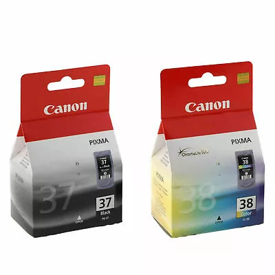 Original Canon PG-37 Black & CL-38 Colour Ink Cartridges *SELECT YOUR MODEL* • £35.99
