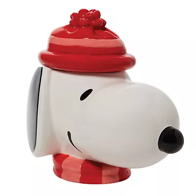 Enesco Peanuts Ceramics Snoopy Face Sculpted Canister Cookie Jar 10.24 Inch • $39