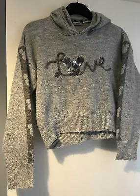 Girls 11-12 Years Minnie Mouse Hood Jumper George Grey 146-152 Cm Mixed Material • £8