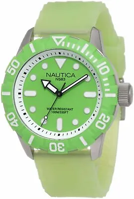 Nautica South Beach Green Dial Jelly Men's Watch Rubber Silicone Strap N09605G  • $44.95