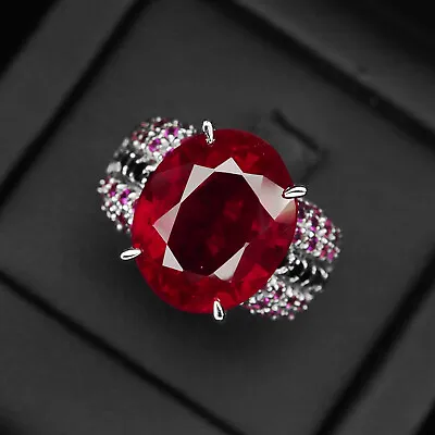 Gorgeous Blood Red Ruby 16.80Ct. 925 Sterling Silver Handmade Rings Size 6.5 • $34.99