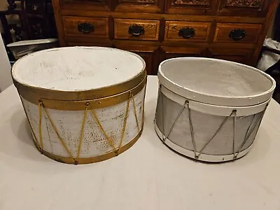 2 Vintage Round Drum Style Bent Wood Hand Crafted Shaker Style Boxes & Lids • $5