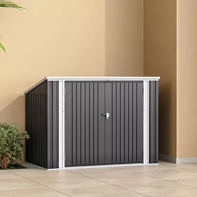 Wheelie Bin Store Galvanised Steel Shed Double Dustbin Storage Garden Outdoor • £199.95