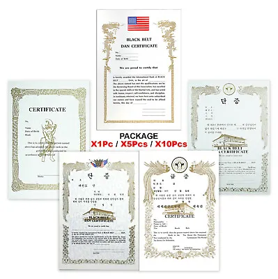 Martial Arts Certificate Black Belt World Taekwondo Federation/ WTF Black Belt • $9.99