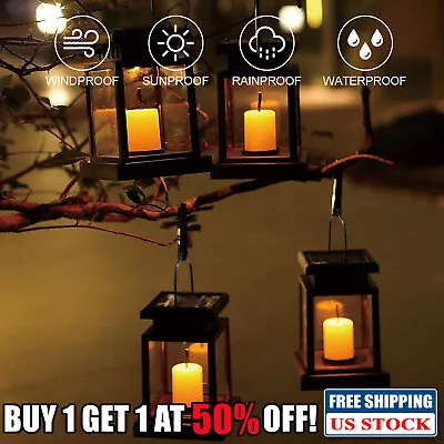 Solar Lantern Hanging Light LED Waterproof Yard Outdoor Patio Garden Yard Lamp • $6.95