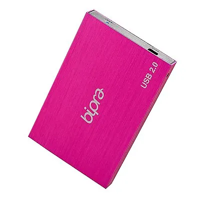 Bipra 100GB 2.5 Inch USB 2.0 FAT32 Portable Slim External Hard Drive - Pink • £99.95