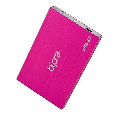 Bipra 40GB 2.5 Inch USB 2.0 FAT32 Portable Slim External Hard Drive - Pink • £99.95