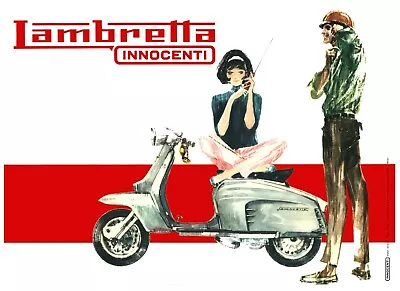 Home Wall Art Print - Vintage Advertising Poster - LAMBRETTA - A4A3 • £5.99