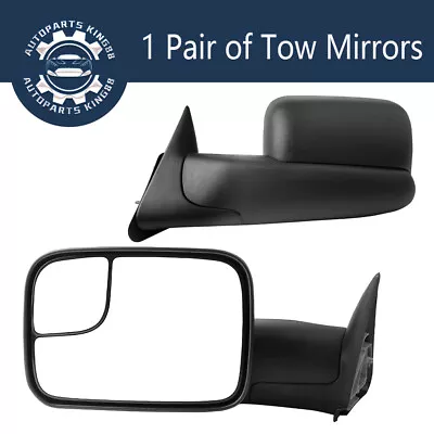 Pair Towing Mirrors Manual Fold For 94-01 Dodge Ram 1500 2500 3500 W/ Convex • $58.90