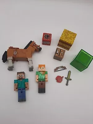Lot Of 10 MINECRAFT Loose Figures & Horse W/Accessories • $16.99