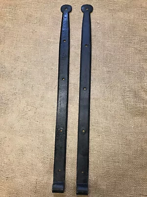 Vintage Large 36  Hand Forged Barn Door Strap Hinges • $89.99