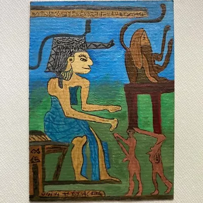 ACEO ORIGINAL PAINTING Mini Collectible Art Card People Egyptian Art Ooak • $9.99