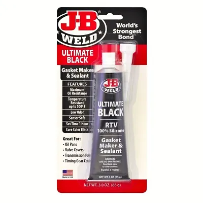 $21.99 • Buy JB Weld Ultimate Black Silicone Gasket Maker And Sealant 85gr J-B 32329 Auto
