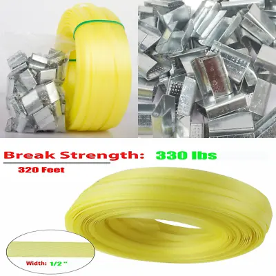 Poly Strap Open Metal Clips Packaging Pallet Strapping Banding 320 Length • $35.13