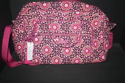 Vera Bradley RASPBERY MEDALLION   ICONIC COMPACT WEEKENDER NWT • $58.50