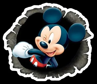 Mickey Mouse Hole In Wall 3.5 Inch Indoor/outdoor UV & Waterproof Sticker Decal • $3.50