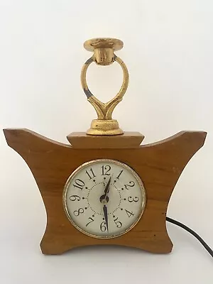 Vtg The Sessions Clock Co Wooden Butterfly Clock Lamp READ • $38