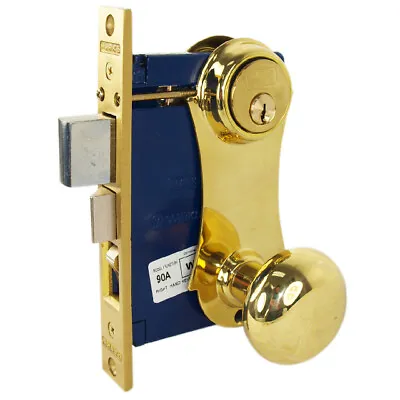 Marks 21AC Right Hand Reverse Double Cylinder Ornamental Knob Plate Mortise Lock • $129.99